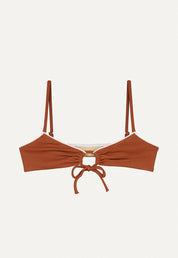 Bikini Oberteil „Joran“ in Kastanienbraun Piqué