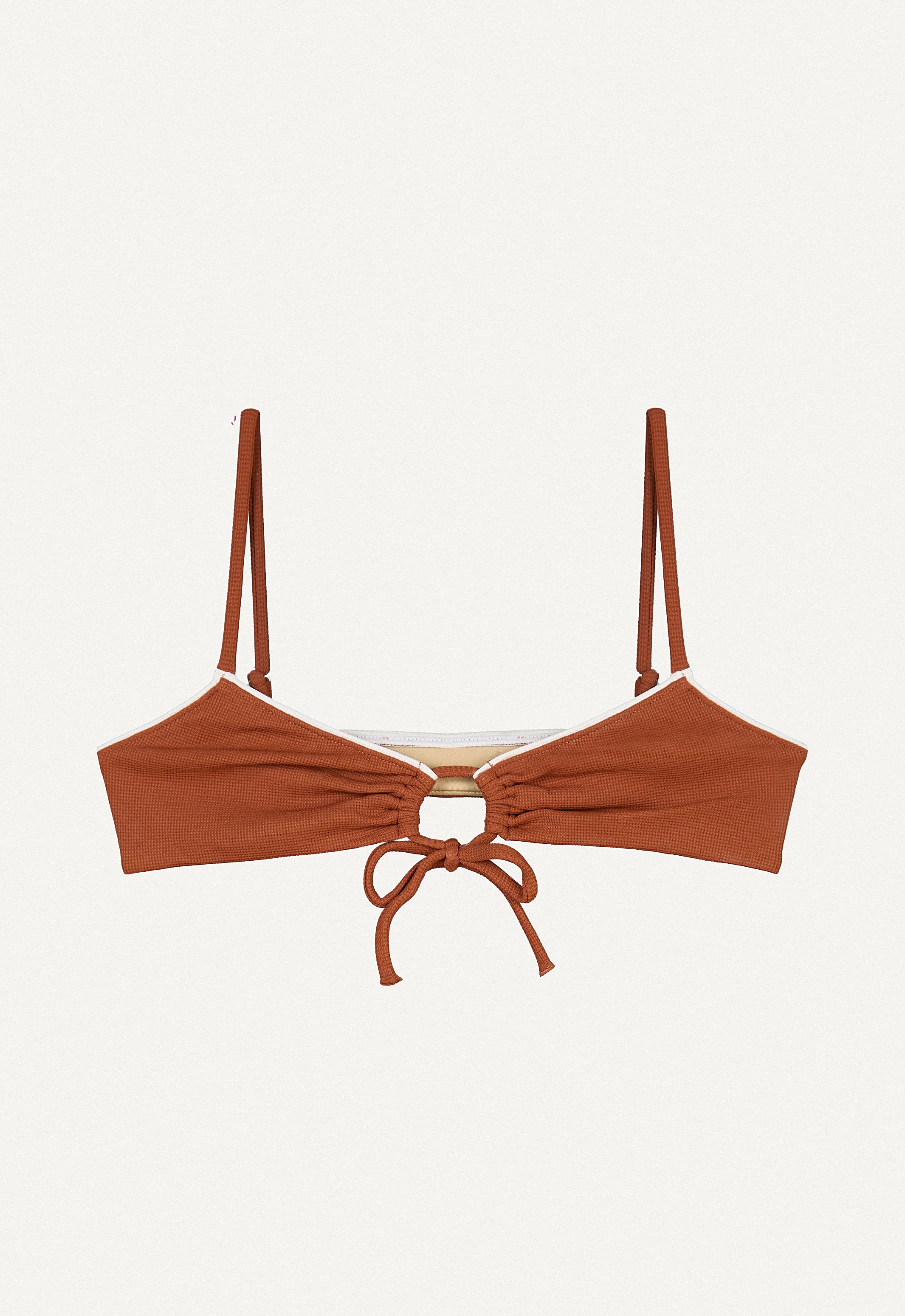 Bikini Oberteil „Joran“ in Kastanienbraun Piqué