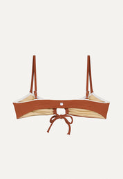 Bikini Oberteil „Joran“ in Kastanienbraun Piqué