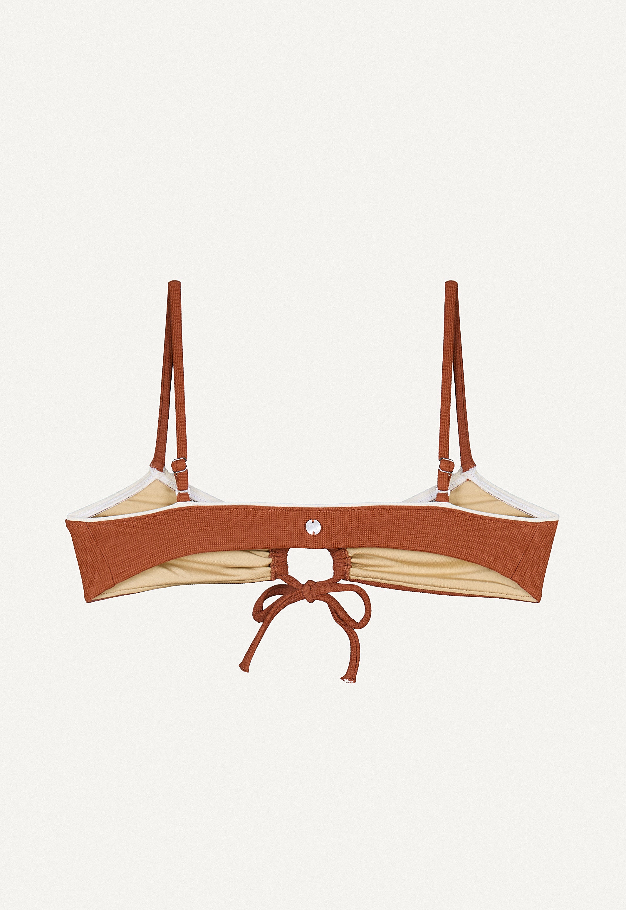 Bikini Oberteil „Joran“ in Kastanienbraun Piqué