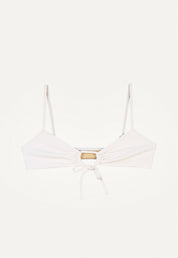 Bikini Oberteil „Joran“ in Cremeweiss Piqué