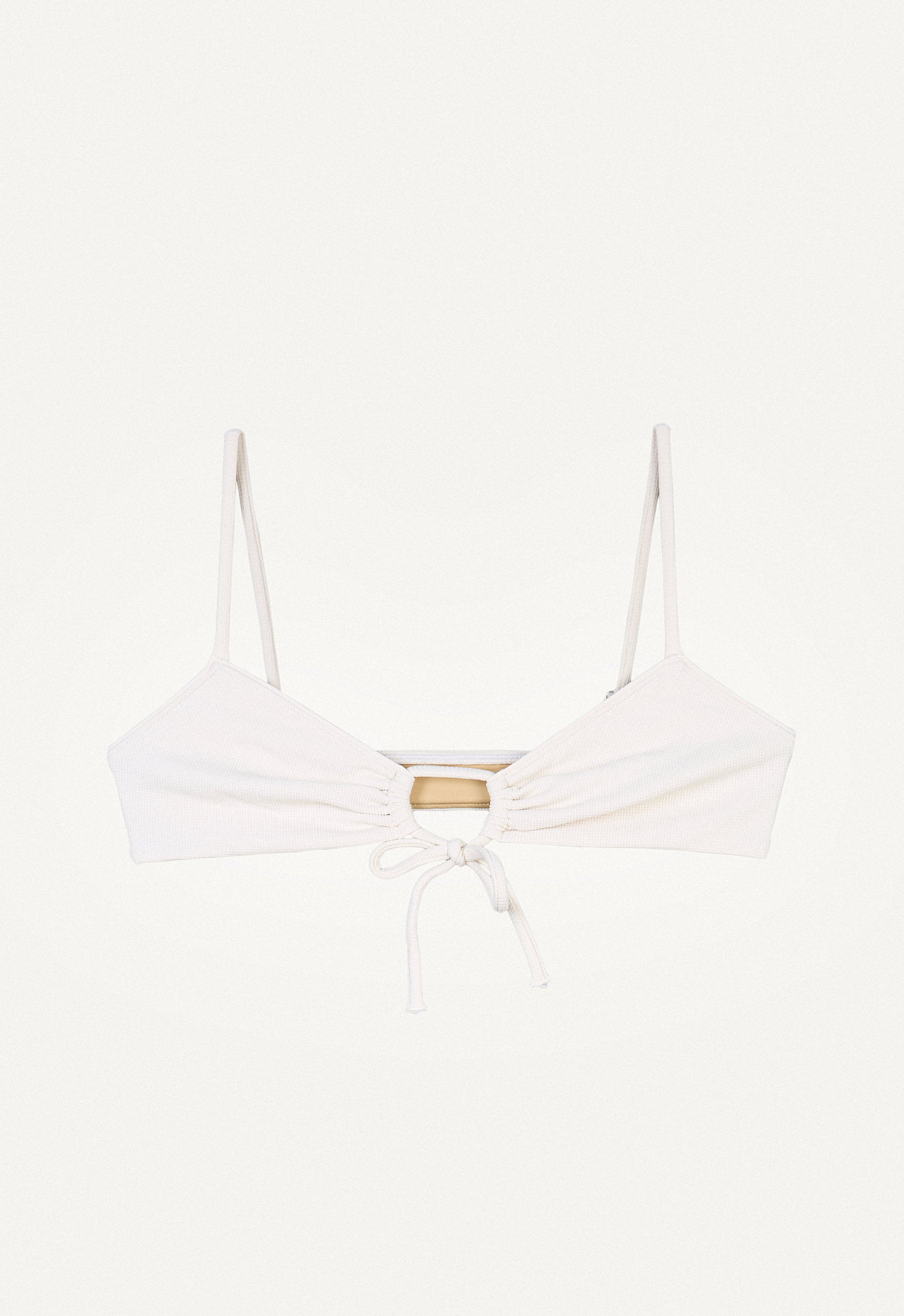 Bikini Oberteil „Joran“ in Cremeweiss Piqué