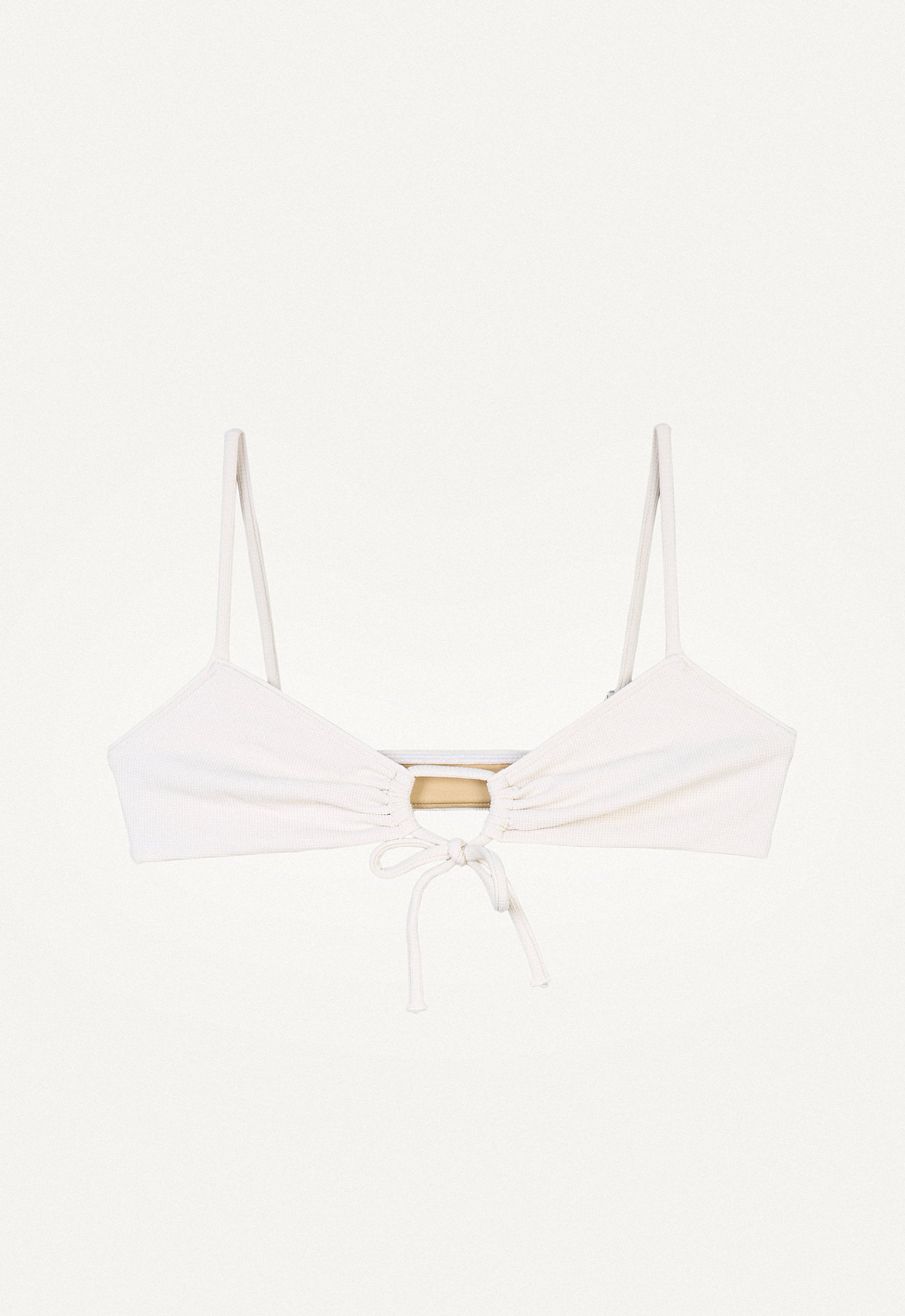 Bikini Oberteil „Joran“ in Cremeweiss Piqué