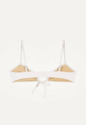 Bikini Oberteil „Joran“ in Cremeweiss Piqué
