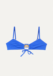Bikini Oberteil „Joran“ in Tiefseeblau Piqué