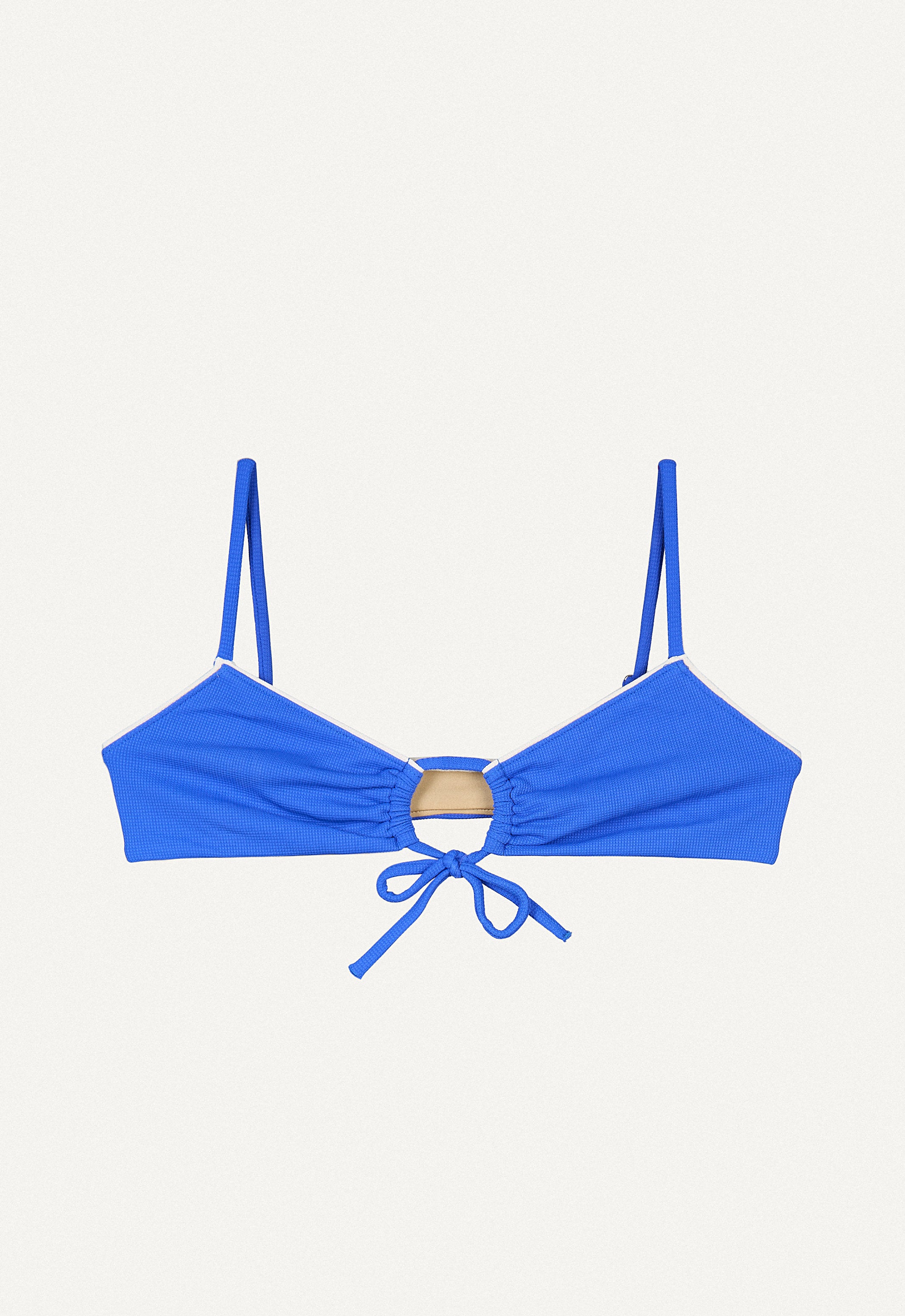 Bikini Oberteil „Joran“ in Tiefseeblau Piqué