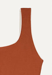 Badeanzug „Zephyr“ in Kastanienbraun Piqué