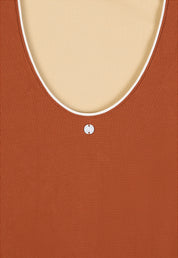 Badeanzug „Zephyr“ in Kastanienbraun Piqué