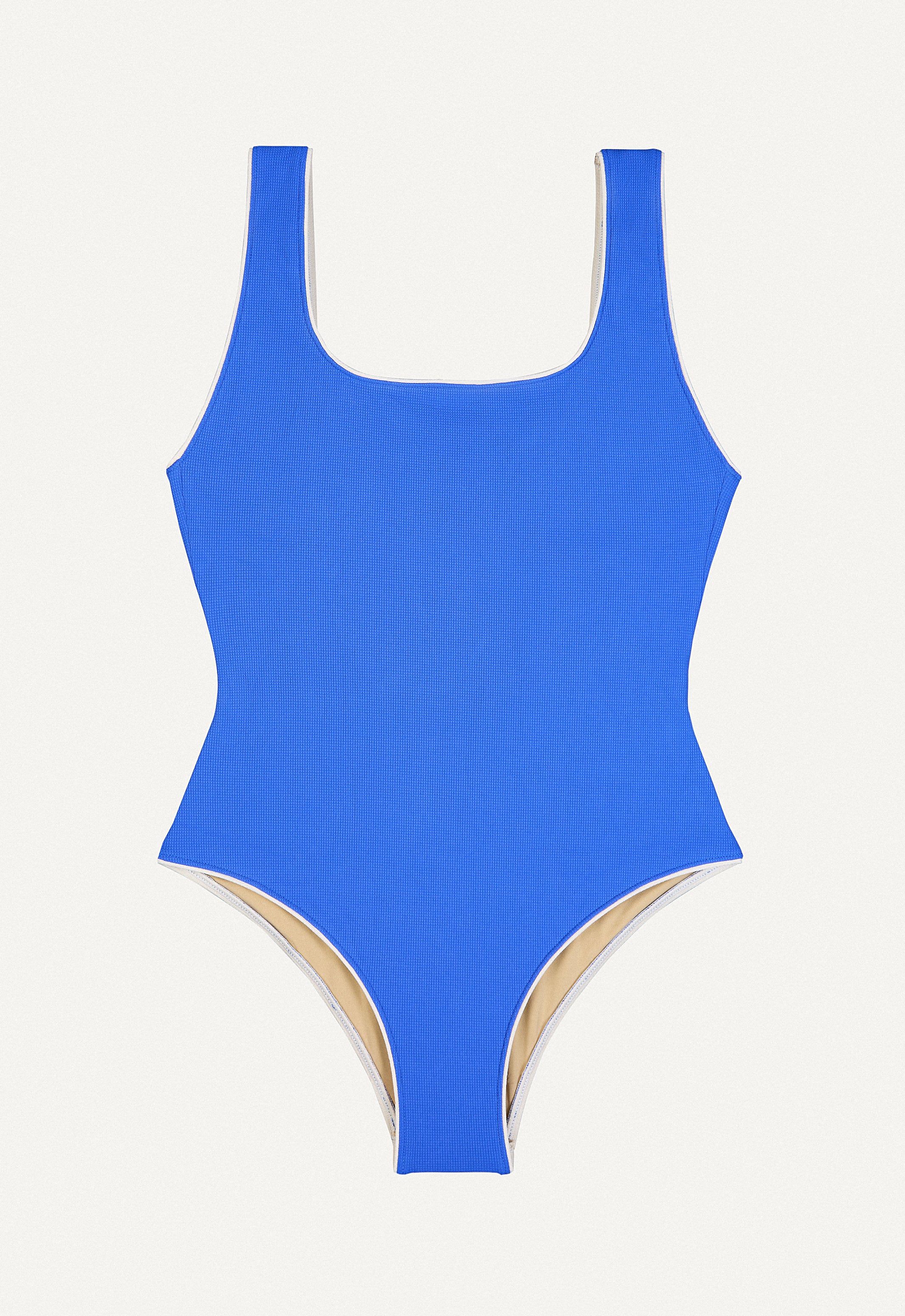 Badeanzug „Zephyr“ in Tiefseeblau Piqué