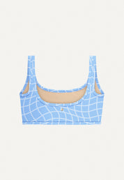 Bikini Top "Vento" in blue pool print terry
