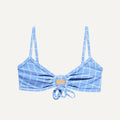 Bikini Top "Joran" in blue pool print terry