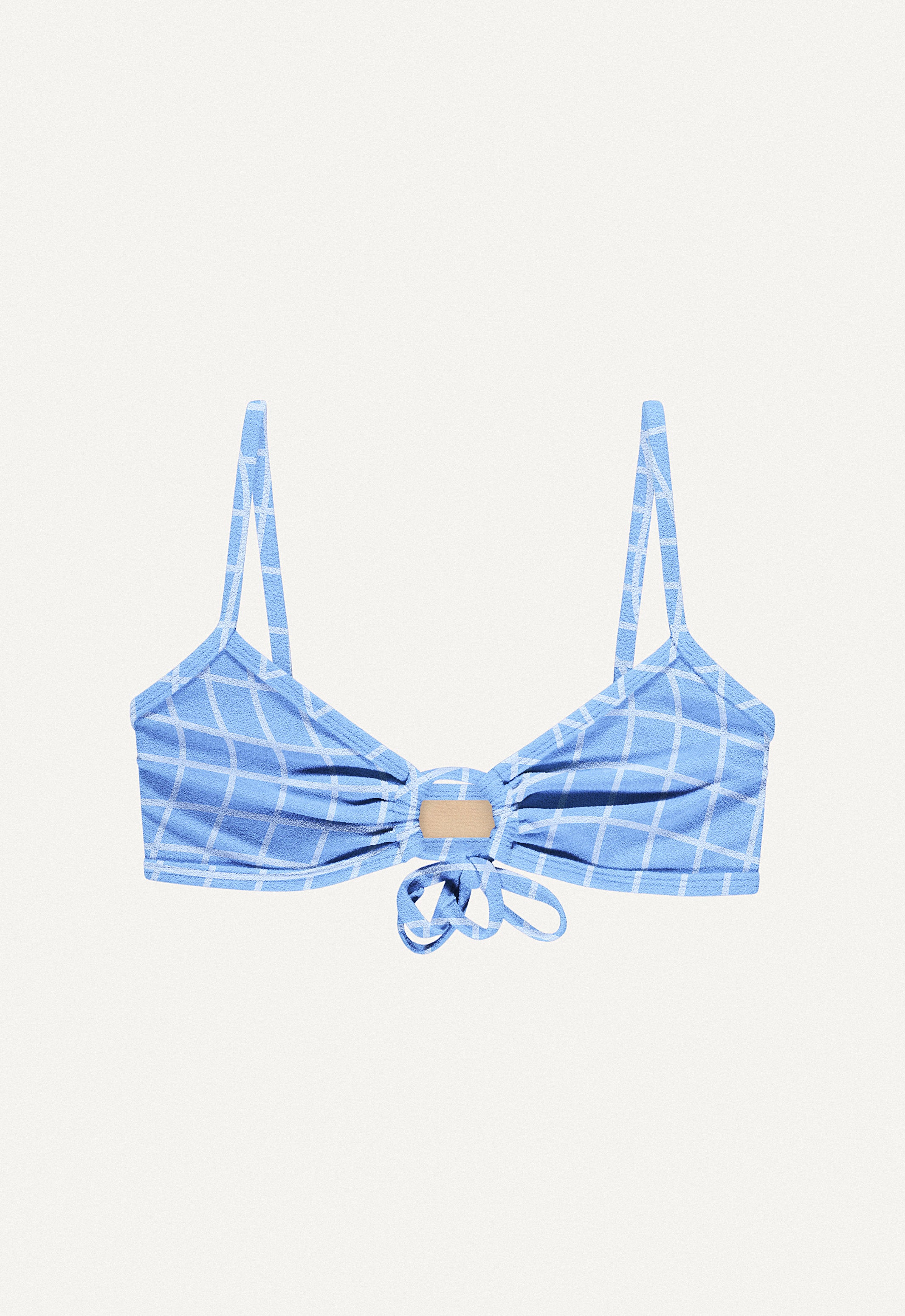 Bikini Top "Joran" in blue pool print terry