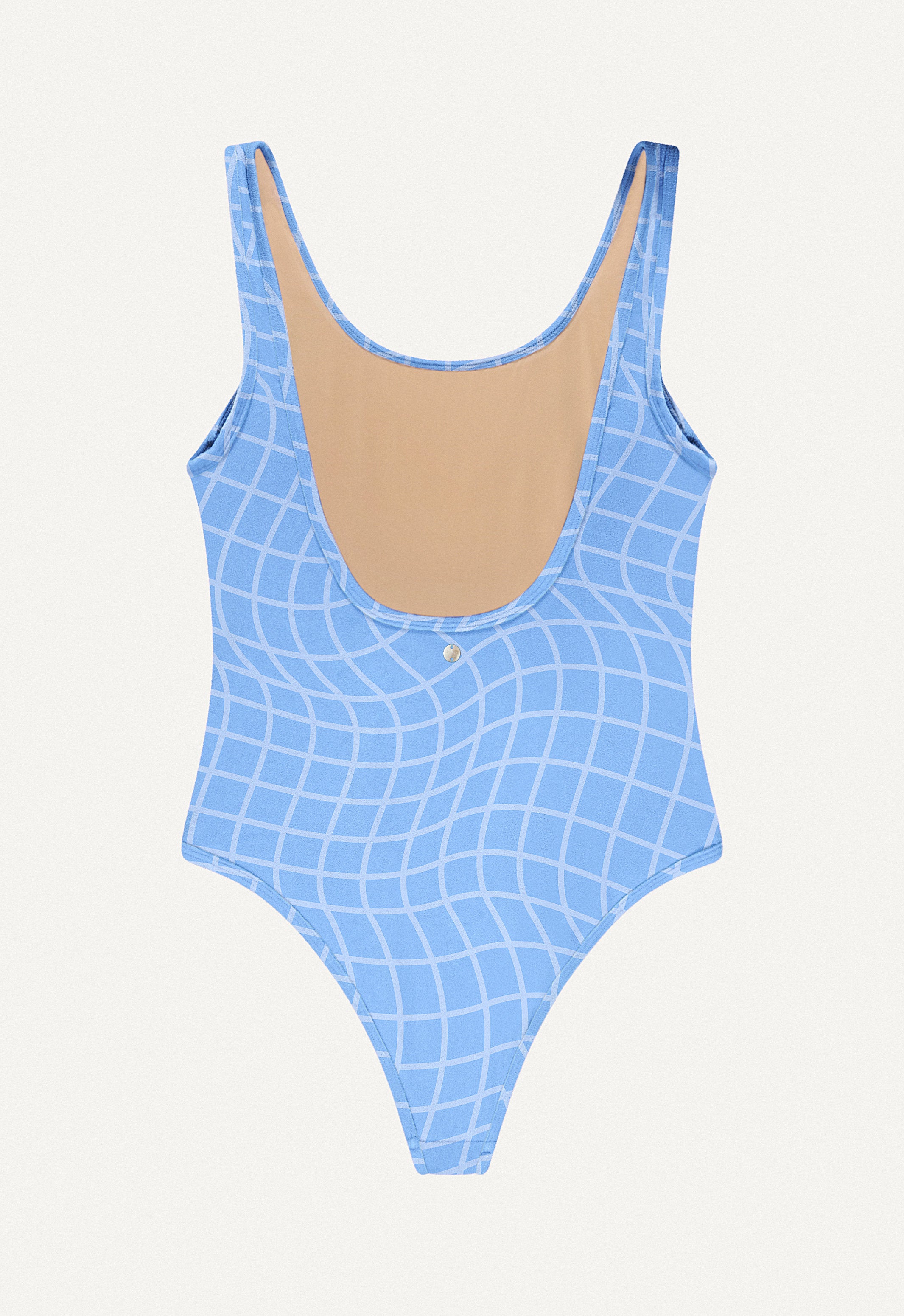 Badeanzug „Zephyr“ in Blue Pool Print Frottee
