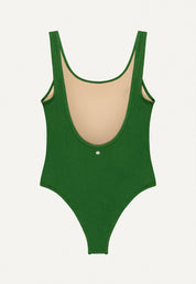 Swimsuit "Zephyr" in dark green terry