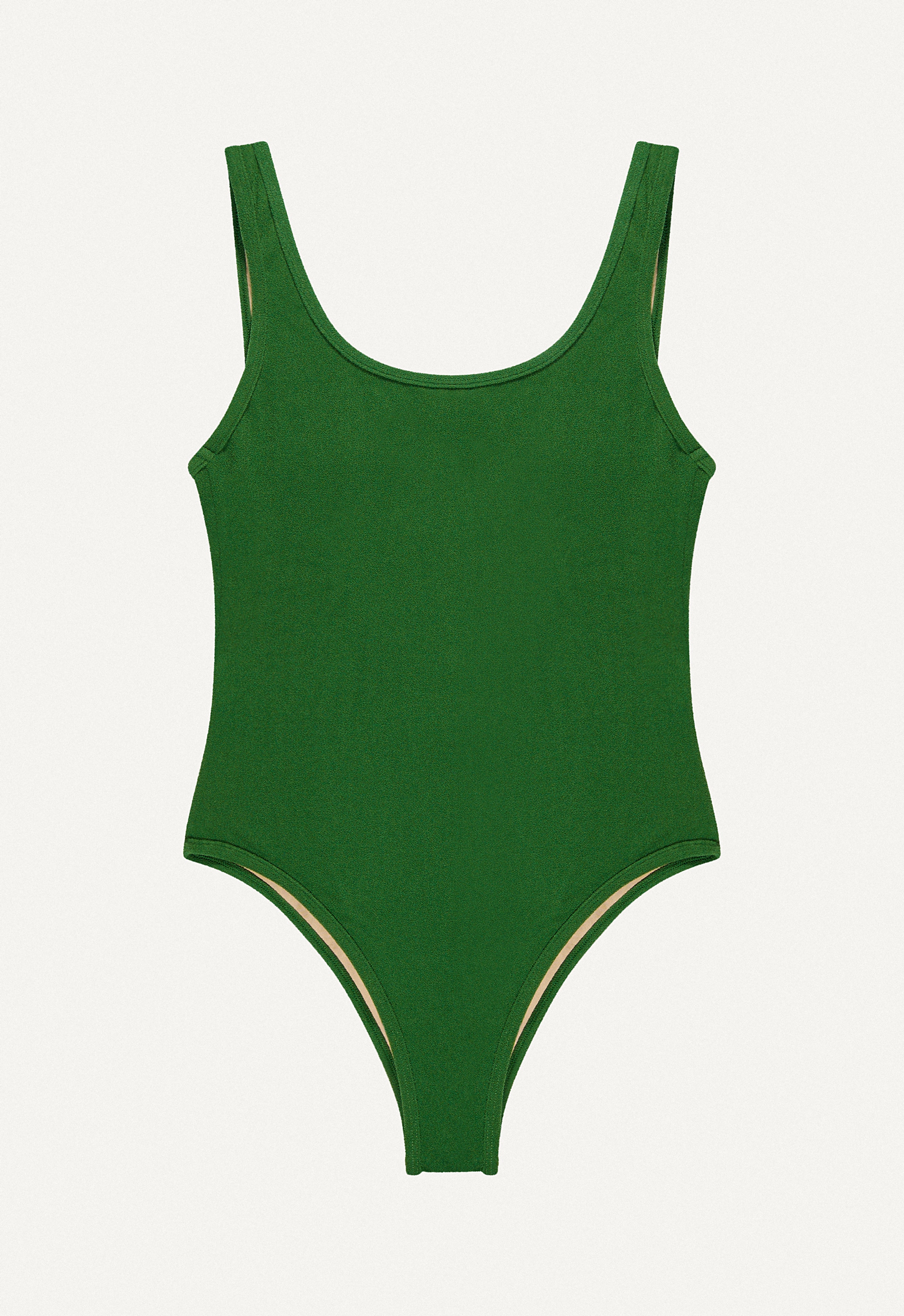 Swimsuit "Zephyr" in dark green terry