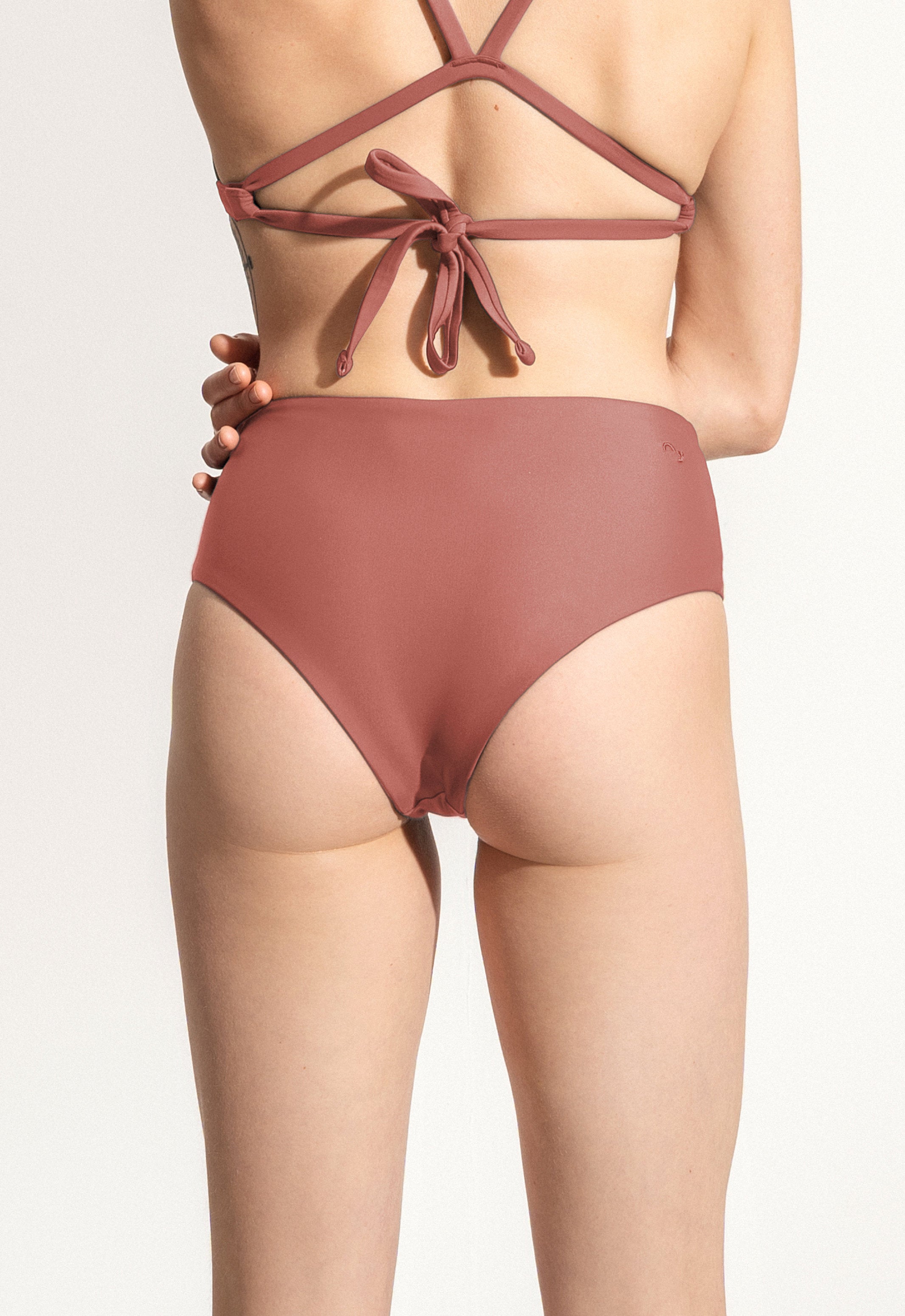 Surf Bikini Bottom "Fugu" in clay red