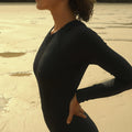 Surf Swimsuit "Orfe" in black rib