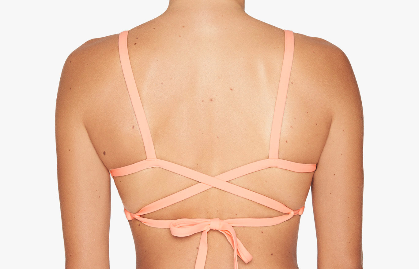 Surf Bikini Oberteil „Faya“ in appeal orange & moss grün