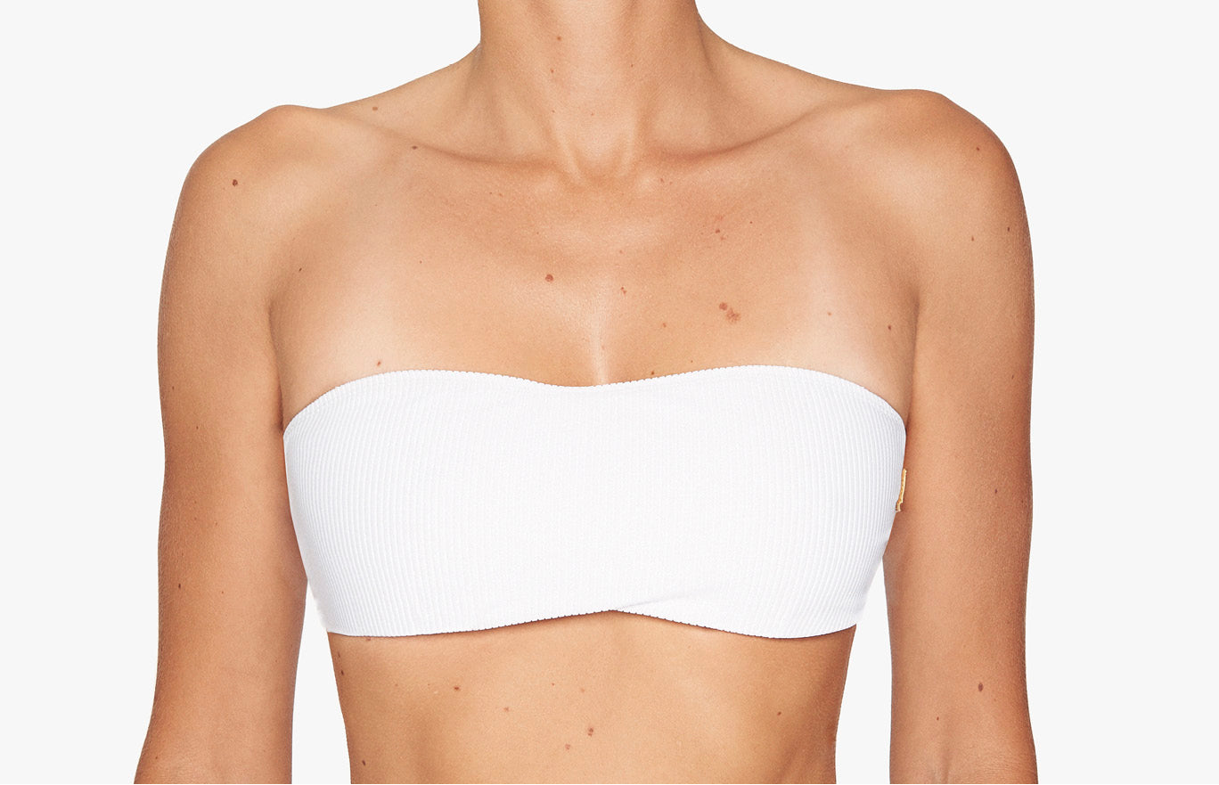 Bikini Oberteil „Farah“ in weiss gerippt