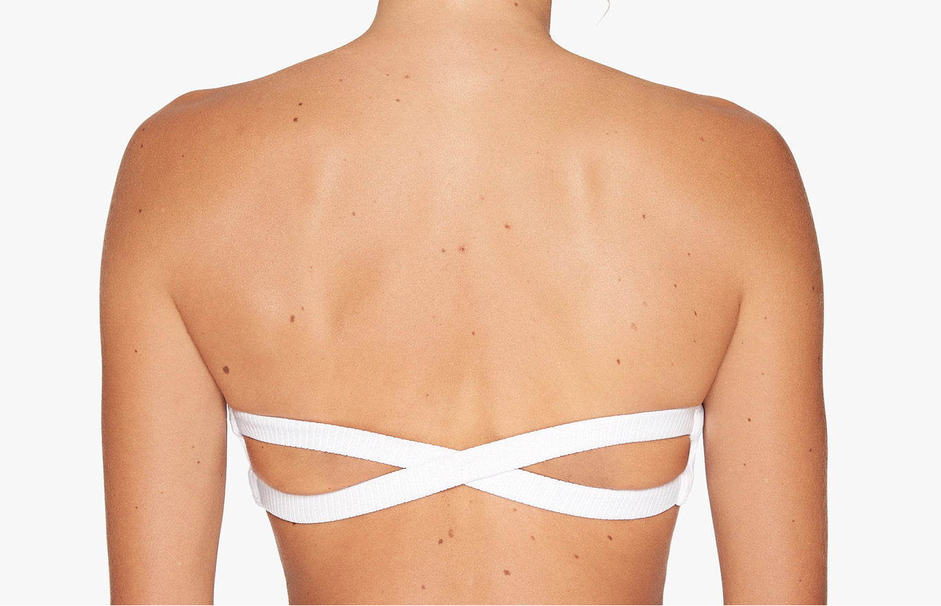 Bikini Oberteil „Farah“ in weiss gerippt