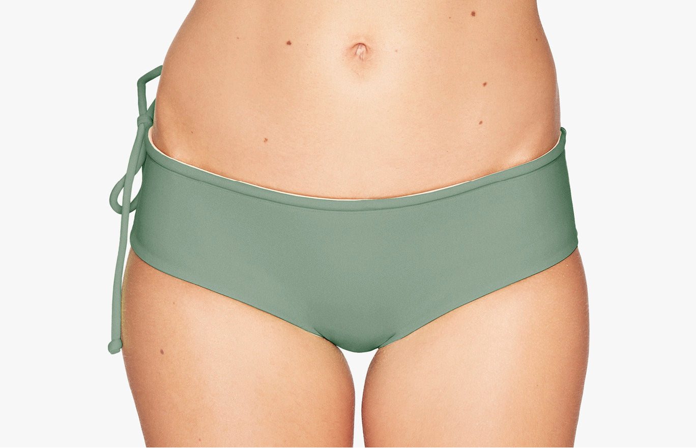 Surf Bikini Hose „Papua“ in moss grün & appeal orange