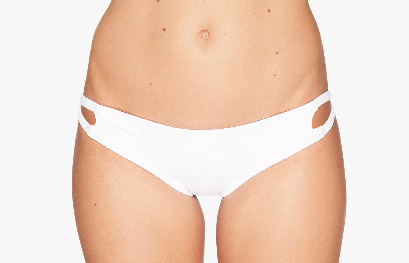 Bikini Hose „Hawaii“ in weiss gerippt