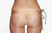 Surf Bikini Hose „Brasil“ in peach orange & khaki grün