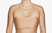 Bikini Oberteil „Farah“ in peach orange & khaki grün