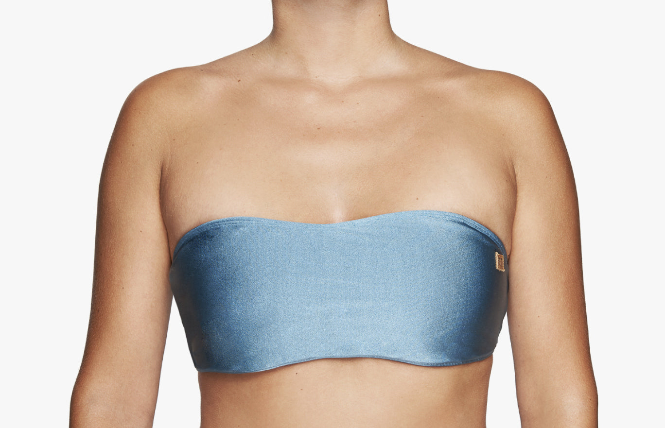 Bikini Oberteil „Farah“ in frost & teal blau