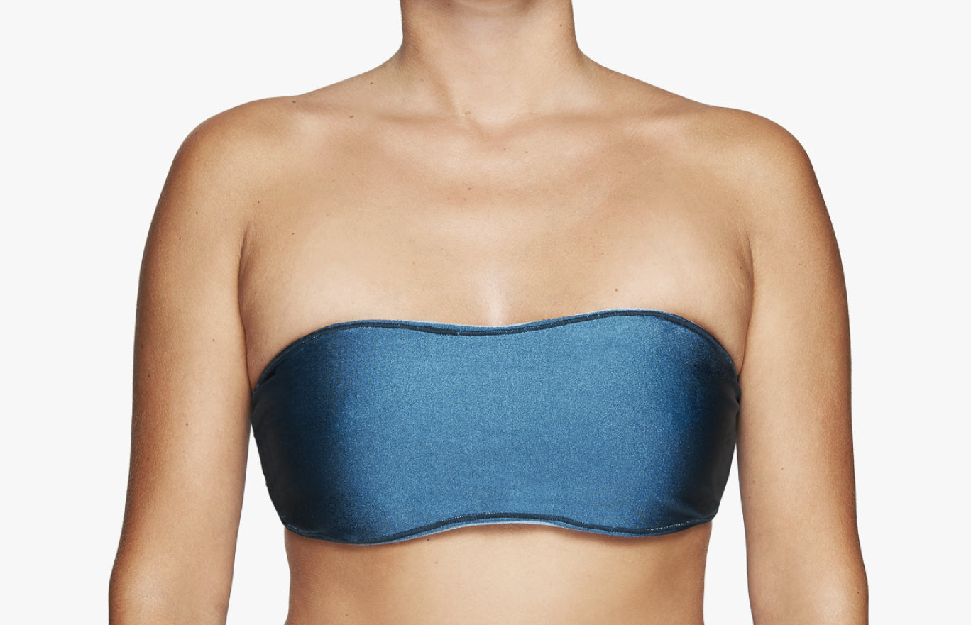 Bikini Oberteil „Farah“ in frost & teal blau