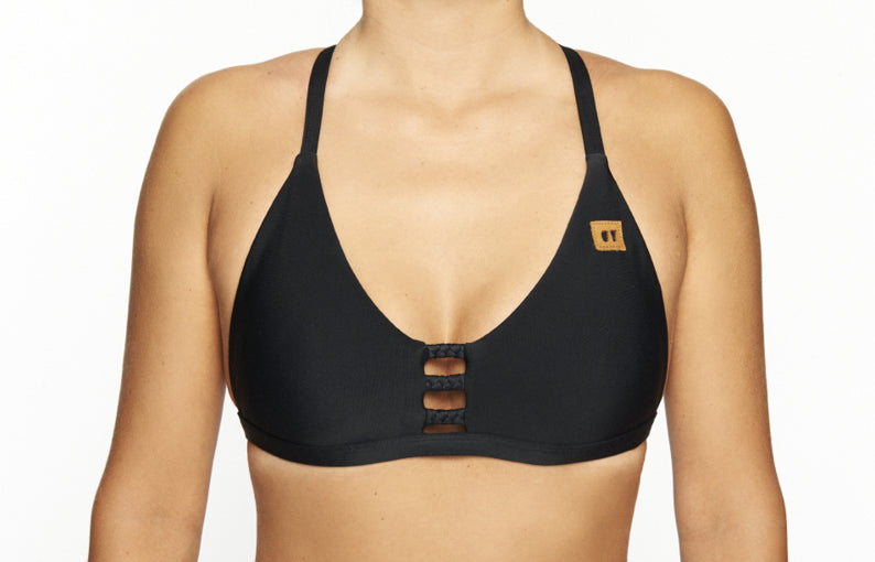 Surf Bikini Oberteil „Santi“ in schwarz
