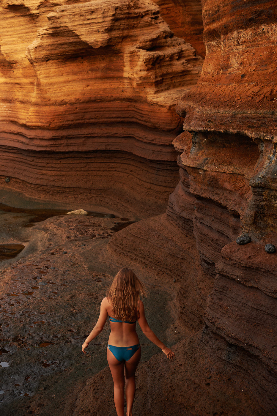 Bikini Hose „Hawaii“ in teal & frost blau