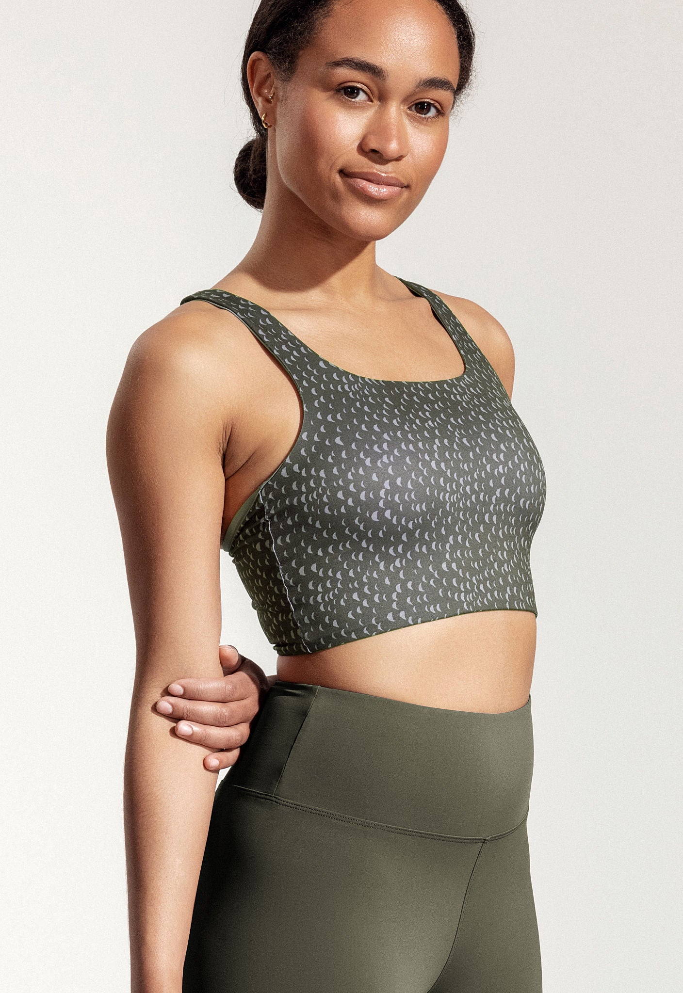 Yoga Top "Mica" with Green Moon