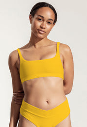 Bikini Top “Vento” in sun yellow rib