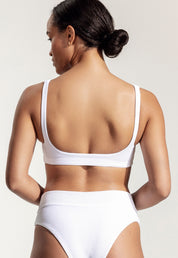 Bikini Oberteil „Vento“ in Weiss gerippt