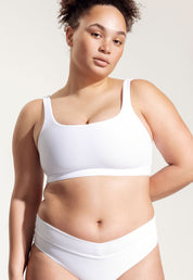 Bikini Oberteil „Vento“ in Weiss gerippt