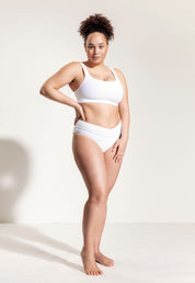 Bikini Oberteil „Vento“ in Weiss gerippt